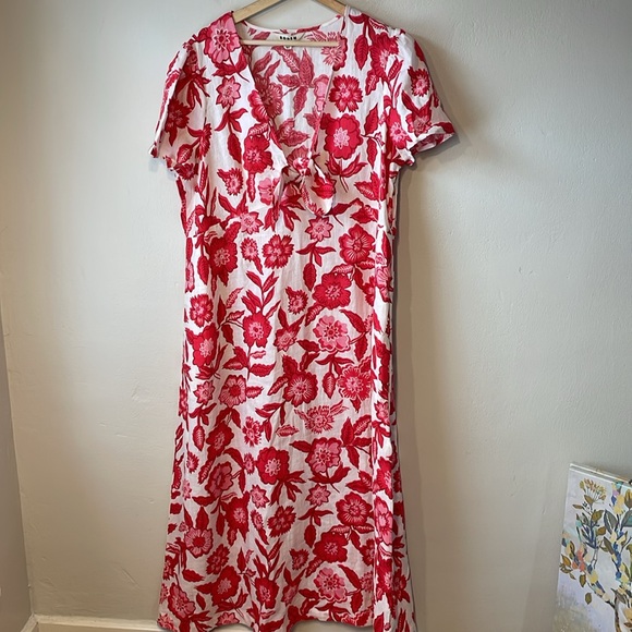 Boden Tie front linen midi dress - Picture 7 of 12